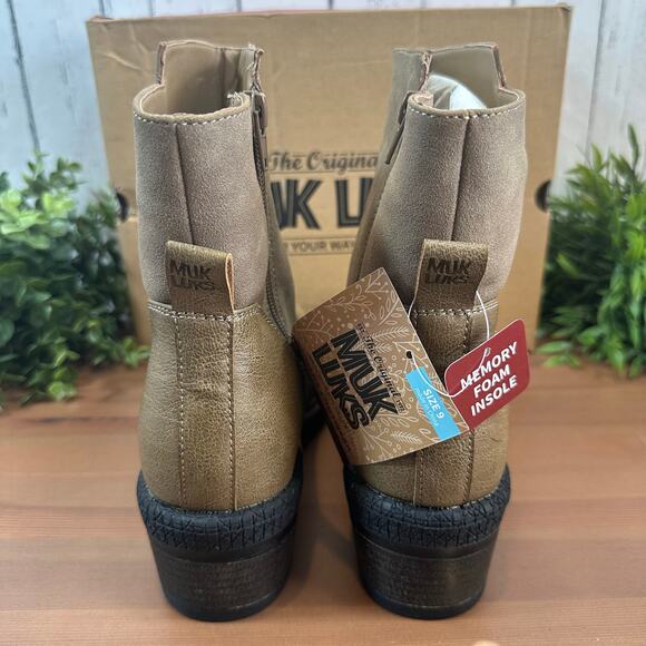 Muk Luks Womens Logger Niagara Taupe Boots Size 9 - Picture 6 of 10
